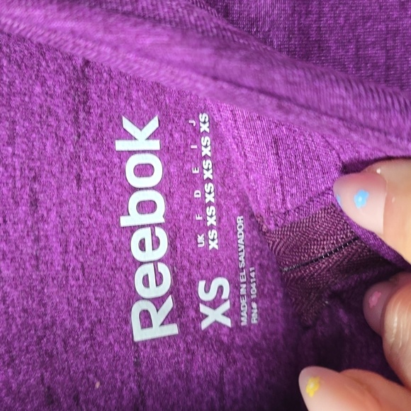 Reebok Cold Weather Compression Fitted Jacket purple 1/4 zip XS violet space dye - Picture 8 of 10